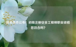 报名条件公布！初级注册安全工程师职业资格您符合吗？