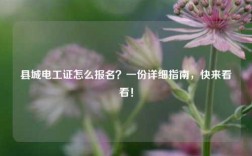 县城电工证怎么报名？一份详细指南，快来看看！