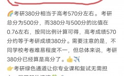 考研380分相当于高考多少分