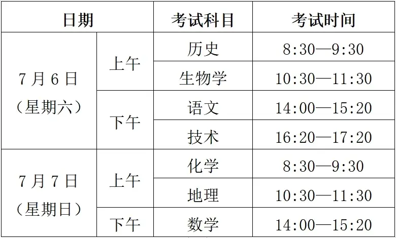 高考科目安排(高考各科时间一览表)-图1