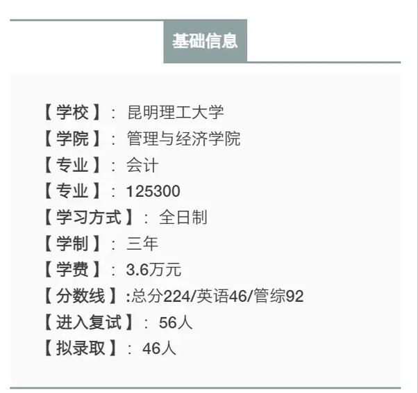 昆明理工大学会计专硕好考吗(会计硕士学费费用)-图1