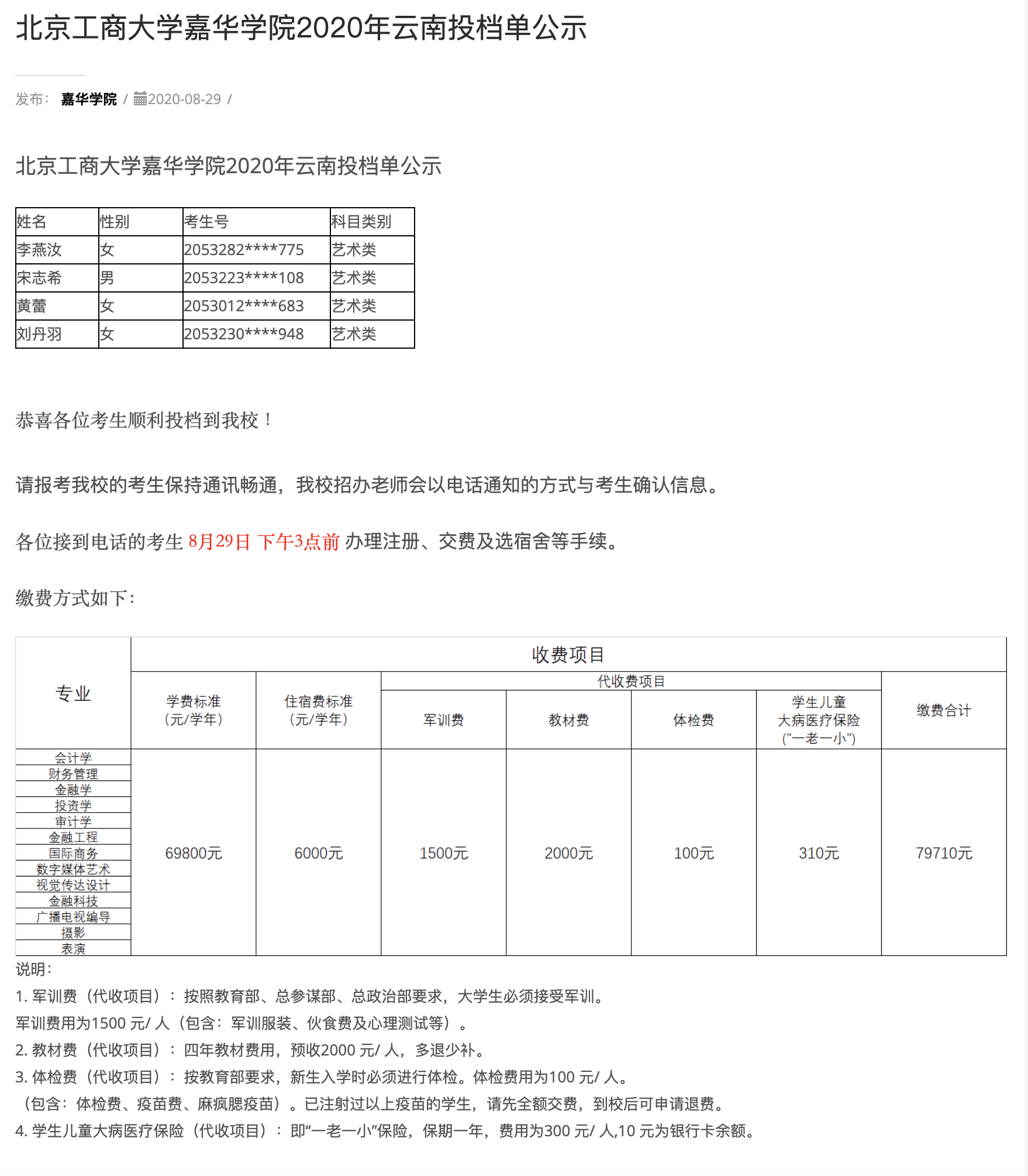 北京工商大学嘉华学院学费是多少-图1