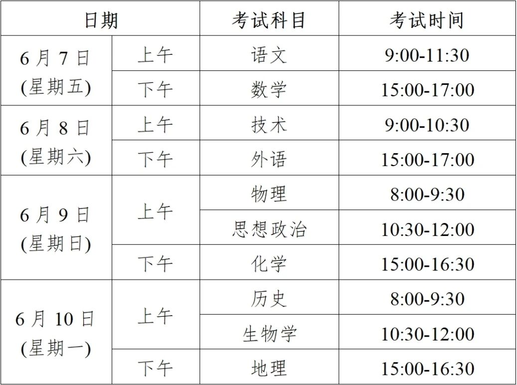 新高考考试时间是怎样安排的-图1