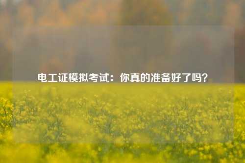 电工证模拟考试：你真的准备好了吗？-图1