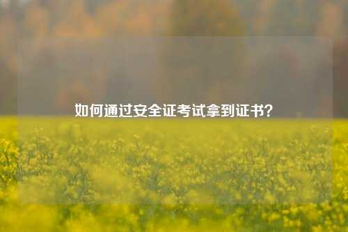 如何通过安全证考试拿到证书？-图1