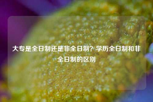 大专是全日制还是非全日制？学历全日制和非全日制的区别-图1